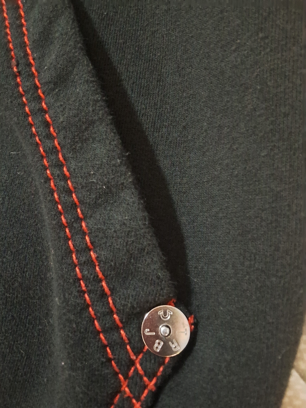True Religion World Tour Zip Hoodie Black Red Contrast Stitch Logo Size Large - Picture 5 of 6